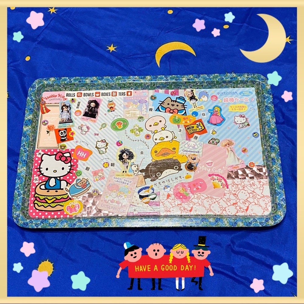 FLASH SALE 🎰 Cute Collage Wooden Serving Tray - Picture 1 of 7